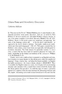 Ottava Rima and Novelistic Discourse