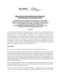 Principles and Guidelines on Protest and the Right to Information