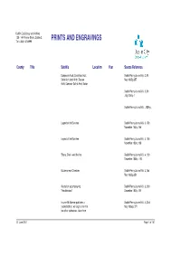 Prints and Engravings Collection List
