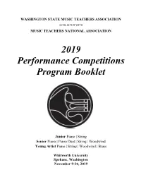 2019 Performance Competitions Program Booklet