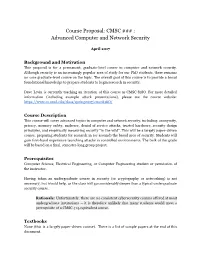 Advanced Computer and Network Security