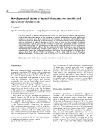 Developmental Status of Topical Therapies for Erectile and Ejaculatory Dysfunction