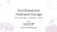 Distributed Storage