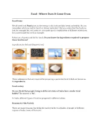 Food - Where Does It Come From