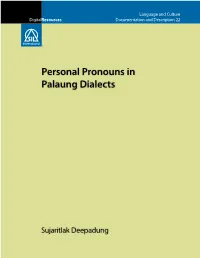 Personal Pronouns in Palaung Dialects