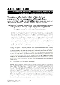 The Causes of Deterioration of Sundarban Mangrove Forest Ecosystem of Bangladesh: Conservation and Sustainable Management Issues 1Mohammed M