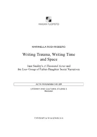 Writing Trauma, Writing Time and Space