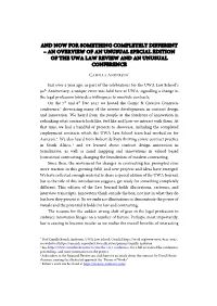 And Now for Something Completely Different – an Overview of an Unusual Special Edition of the Uwa Law Review and an Unusual Conference