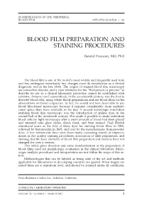 Blood Film Preparation and Staining Procedures