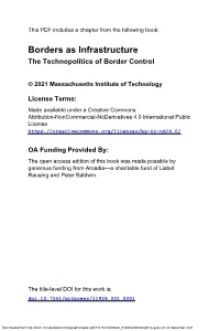Borders As Infrastructure the Technopolitics of Border Control
