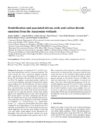 Denitrification and Associated Nitrous Oxide and Carbon Dioxide