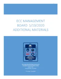Ecc Management Board 5/19/2020 Additional Materials
