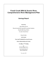 Fossil Creek Wild and Scenic River Comprehensive River Management Plan: Geology Report