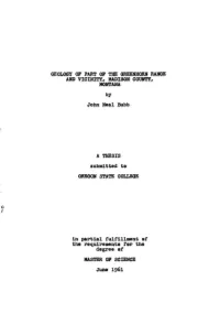 Geology of Part of the Greenhorn Range Oregon