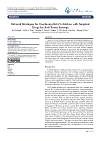 Rational Strategies for Combining Bcl-2 Inhibition with Targeted Drugs for Anti-Tumor Synergy