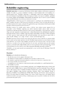 Reliability Engineering 1 Reliability Engineering