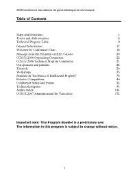 Table of Contents