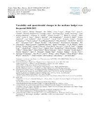 Variability and Quasi-Decadal Changes in the Methane Budget Over The