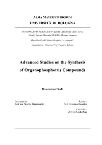 Advanced Studies on the Synthesis of Organophosphorus Compounds
