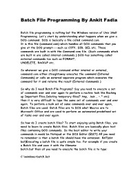 Batch File Programming by Ankit Fadia ______