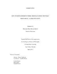 Dissertation How Students Experience Their Christian