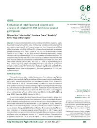 Evaluation of Total Flavonoid Content and Analysis of Related EST-SSR in Chinese Peanut Germplasm