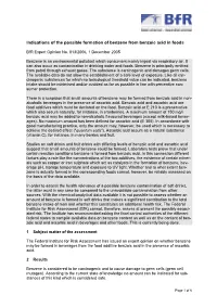 Indications of the Possible Formation of Benzene from Benzoic Acid in Foods