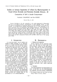 Studies on Isotope Separation of Lithium by Electromigration in Fused Lithium Bromide and Potassium Bromide Mixture, (II) Composition of Salt in Anode Compartment