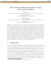 The Consistent Histories Formalism and the Measurement Problem