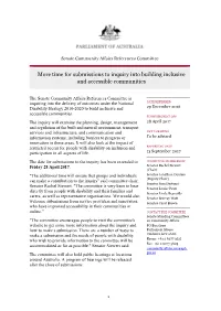 Time for Submissions to Inquiry Into Building Inclusive and Accessible Communities