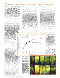 Canker Resistance: Lesson from Kumquat by Naveen Kumar, Bob Ebel the Development of Asiatic Citrus Throughout Their Evolution, Plants and P.D