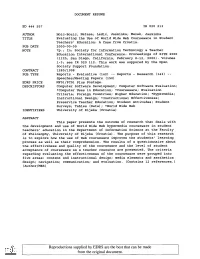 Evaluating the Use of World Wide Web Courseware in Student Teachers' Education: a Case from Croatia