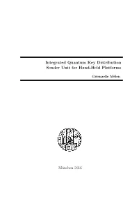 Integrated Quantum Key Distribution Sender Unit for Hand-Held Platforms