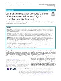 Lentinan Administration Alleviates Diarrhea of Rotavirus-Infected