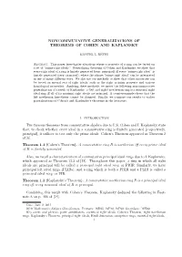 Noncommutative Generalizations of Theorems of Cohen and Kaplansky