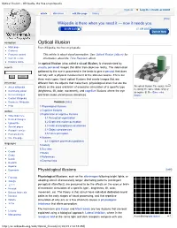 Optical Illusion - Wikipedia, the Free Encyclopedia