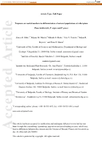 Terpenes Are Useful Markers in Differentiation of Natural Populations