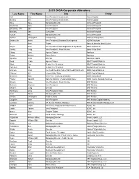 2015 GIOA Corporate Attendees