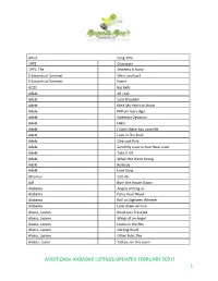 Additional Karaoke Listings Updated February 2021! 1