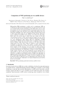 Comparison of Wifi Positioning on Two Mobile Devices Paul A