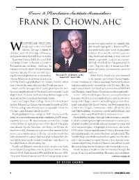 Frank D. Chown, Ahc
