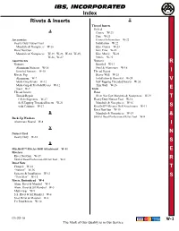 Index Rivets & Inserts