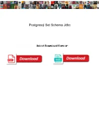 Postgresql Set Schema Jdbc