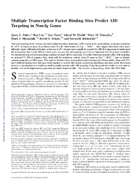 Predict AID Targeting in Non-Ig Genes Multiple Transcription Factor