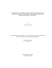 The Microscopic Threat to the United States: Biological Weapons, Biological Terrorism, and Their Multifaceted Implications for U.S