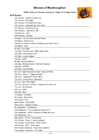 WOW Programme 2013 to 2019 Events