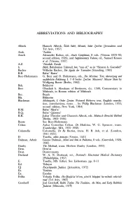 Abbreviations and Bibliography