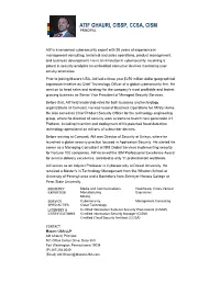 Atif Ghauri, Cissp, Ccsa, Cism Principal