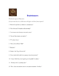 Brainteasers