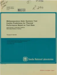 Midtemperature Solar Systems Test Facility Predictions for Thermal Performance Based on Test Data